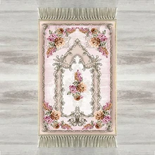 Еще желтые Розовые розы цветы Роза 3d турецкий исламский мусульманский молитвенные коврики с кисточками Противоскользящий современный молитвенный коврик Рамадан Eid подарки