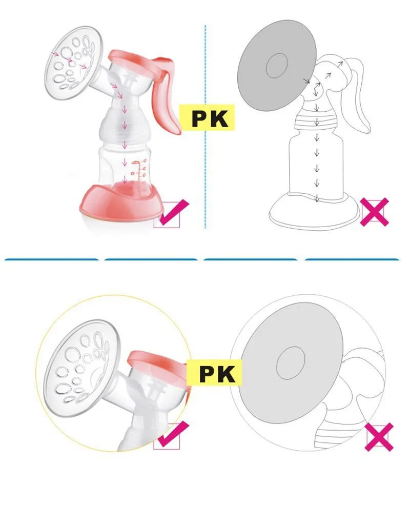 Manual Breast Pump BPA Free Baby Breast Feeding Powerful Nipple Suction Baby Silicon PP Convenient Breast Milk Pump Bottle T0103 (4)