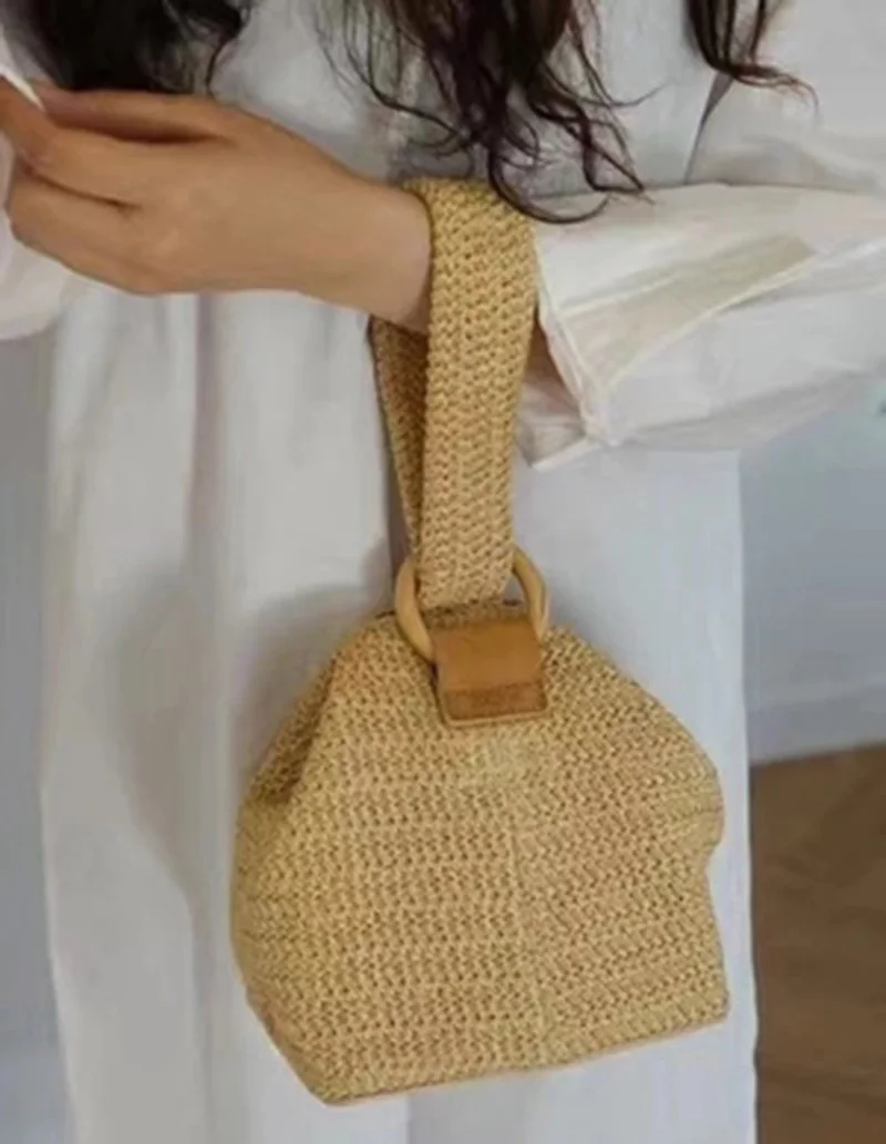Women Summer Handbag INS Popular Female Fashion Straw Bags Lady Korean Hot Holiday Beach Tote Bag Travel Knit Bolsa SS3214 (7)