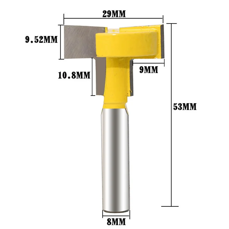 8 хвостовик фреза Т-образный язык паз ШАРНИР Т-образной паз шипы фрезы для деревообработки DIY Инструменты Аксессуары