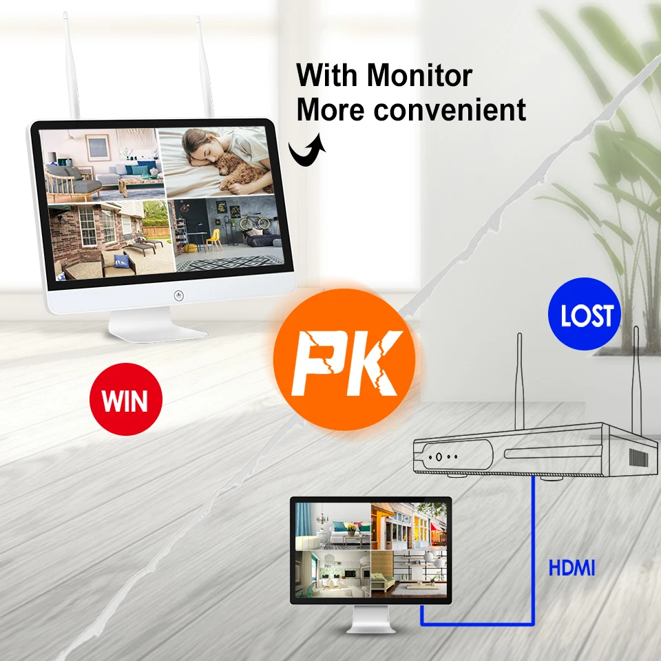 Zoohi 15,6 дюймов lcd 2-мегапиксельная NVR Камера безопасности Система открытый Wifi ip-камера комплект Survellance беспроводная камера s система безопасности наборы