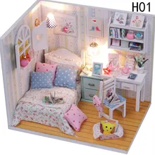 Тоска мечта сцены собранной DIY Кукольный дом Мини бытовой украшения здания деревянный домик кукольный домик игрушка в подарок