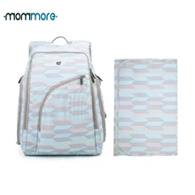Mommore полностью открытый рюкзак для детских подгузников с пеленальной подкладкой большой емкости Детские рюкзаки для беременных сумки для подгузников для ухода за ребенком