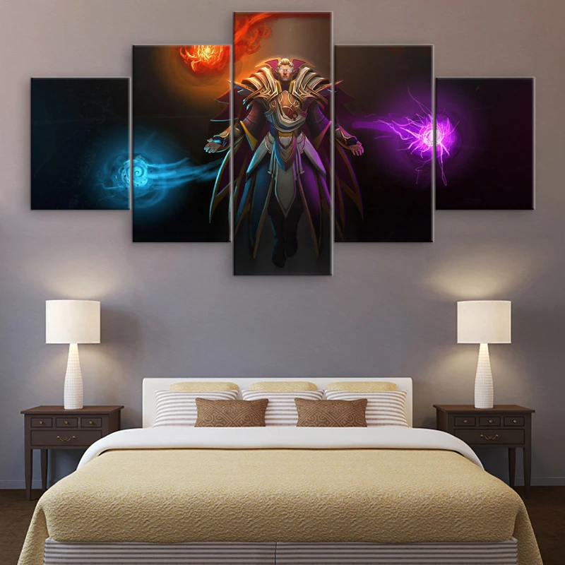 

5 Pieces Canvas Painting DOTA 2 Invoker Home Decor For Living Room Printed Wall Art Game Poster Modern Artwork Pictures Cuadros