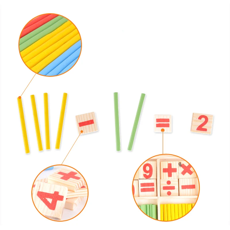 Монтессори математика игрушка деревянная номер математические игры Щупы для мангала развивающие игрушки Puzzle обучения детей учебных пособий комплект подарок на день рождения