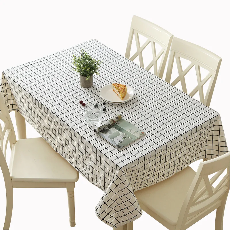 

140*140cm Japan Cotton Plaid Table Cover Table Cloth Rectangular Edge Tablecloth for Home Kitchen Decoration Dining Table Decor