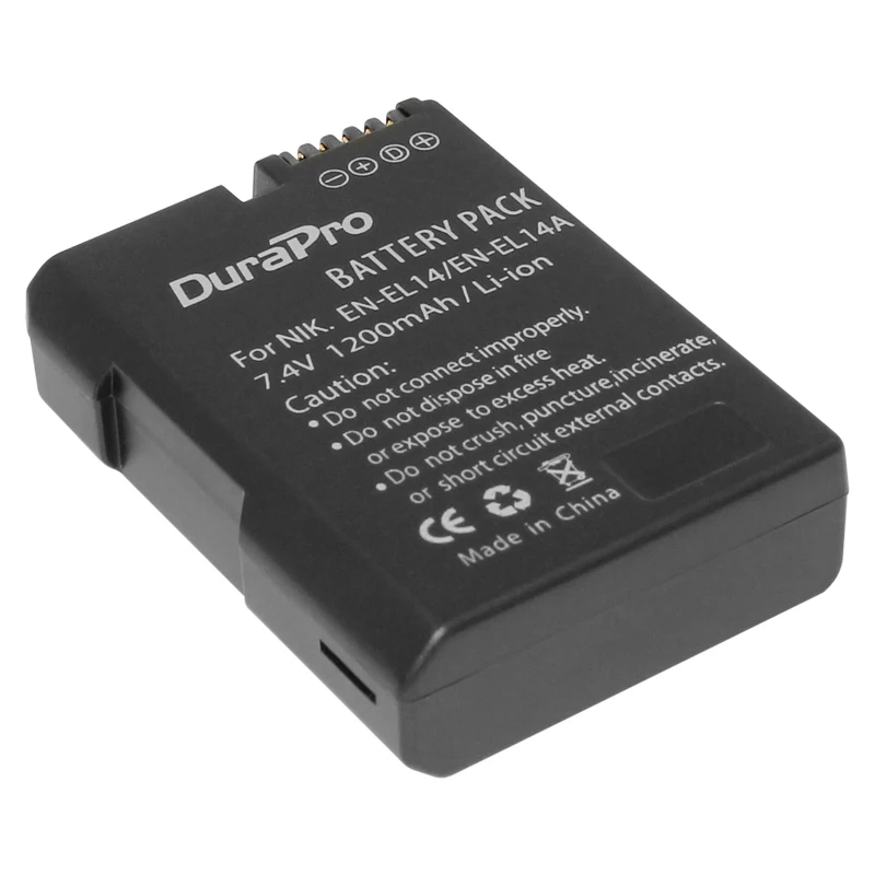 DuraPro EN EL14 Rechargeable battery ENEL14 EN EL14 Camera Battery pack For Nikon D5200 D3100 For