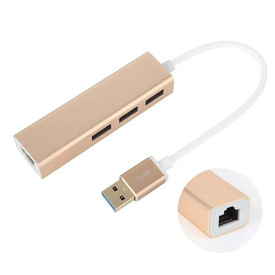 Basix USB адаптер Gigabit Ethernet концентратор USB 3,0 до 10/100/1000 Мбит/с Lan проводной сетевой карты Rj45 Порты и разъёмы USB разветвитель для компьютера