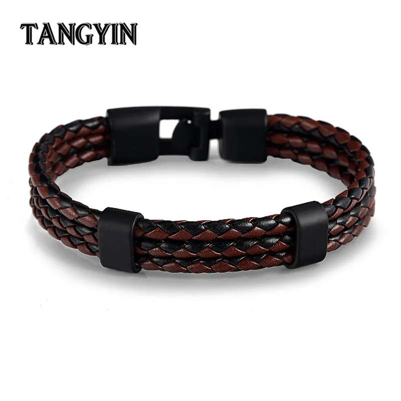 

TANGYIN 2018 High Quality Multi-layer Leather Anchor Bracelets & Bangles Men Women Sport Casual Style Fathers Day Gifts Trendy