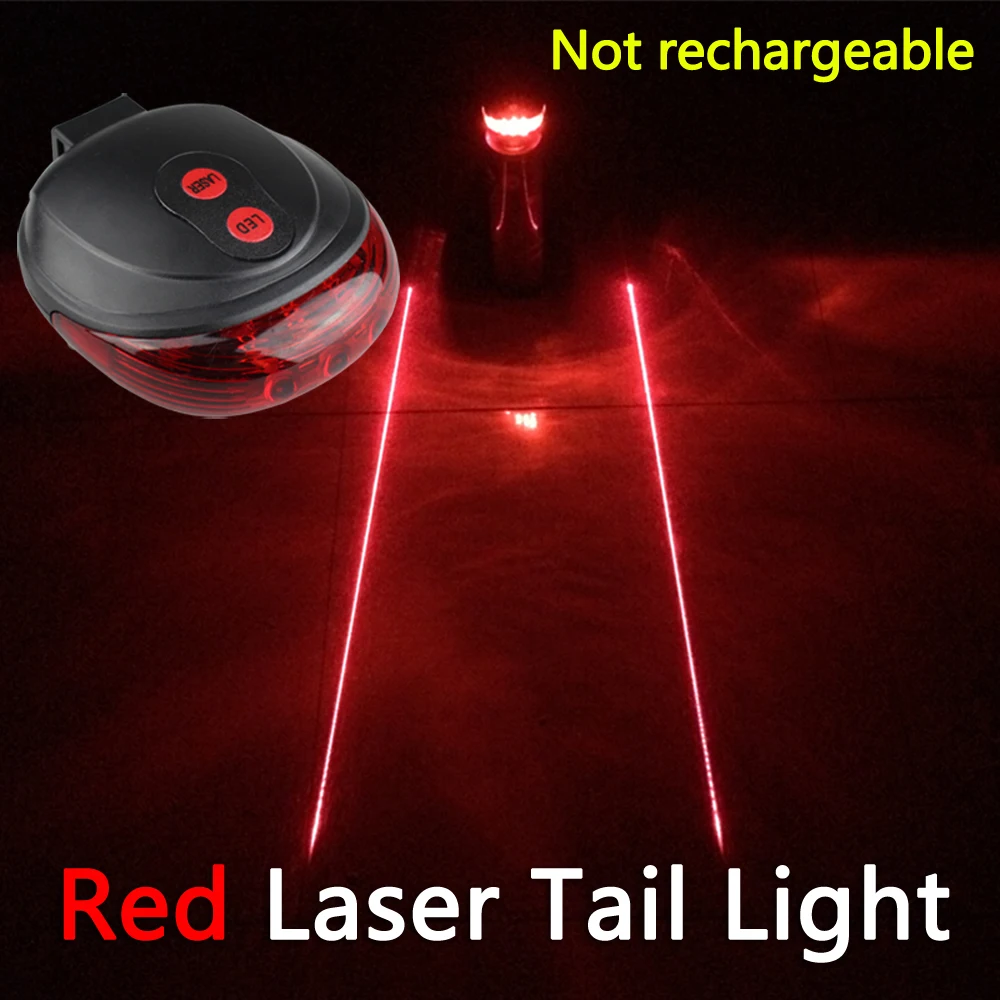 Laser Tail Light Night Mountain Bike Taillight Safety Bicycle Rear LED
