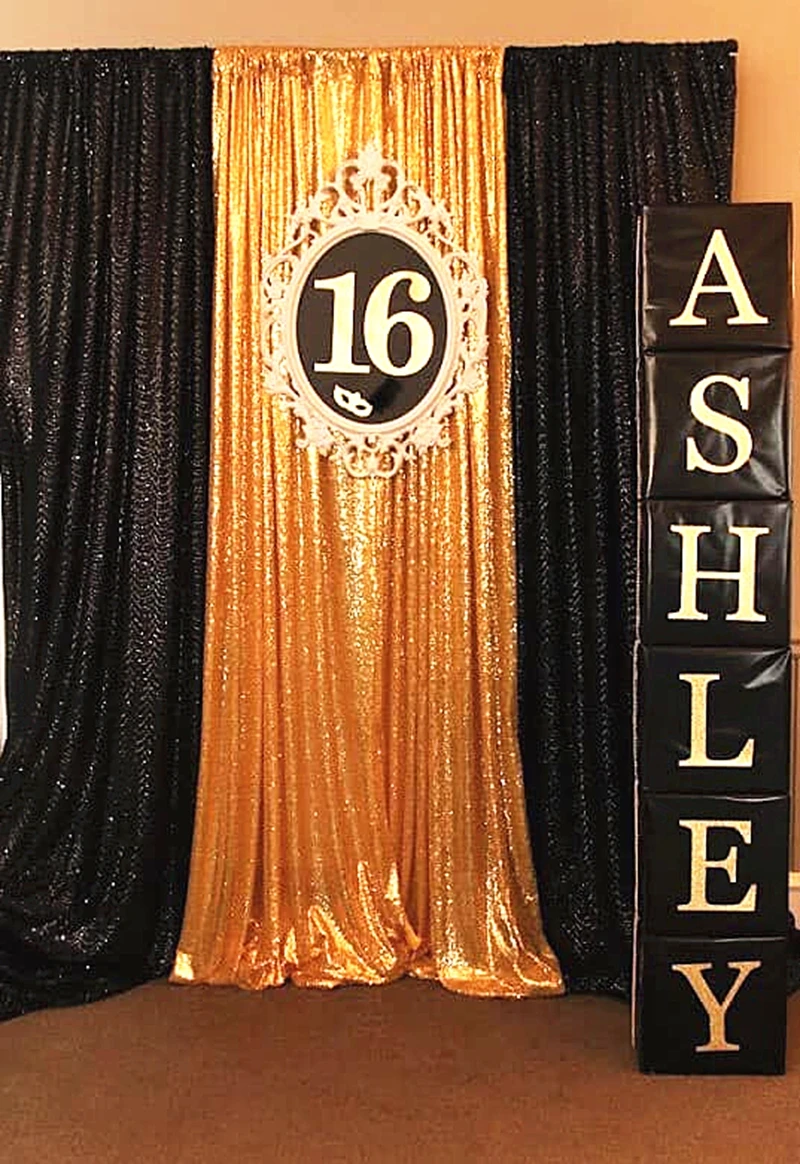 Роялтайм фото стенд фон день рождения фоны блестящий золотой свадебный фон золотые вечерние украшения занавес-M191125