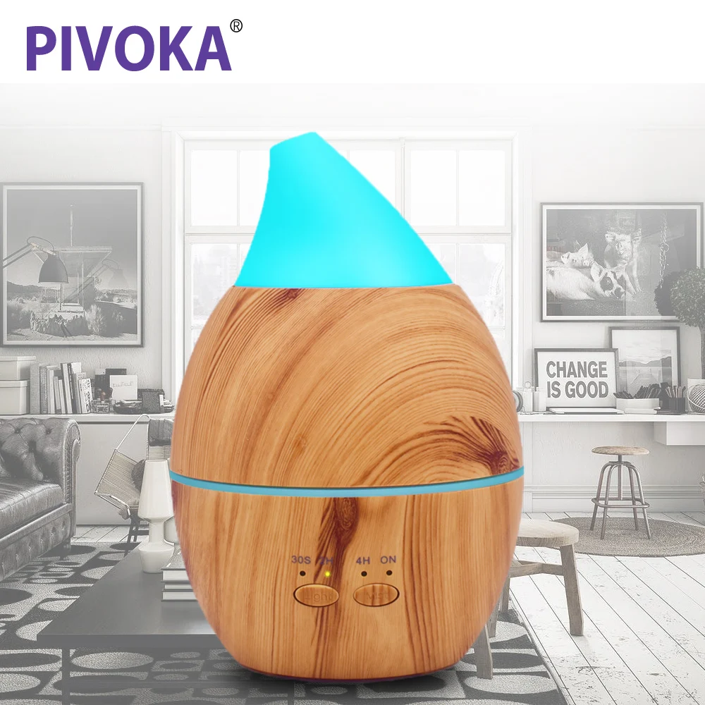 

PIVOKA 300ml Air Humidifier Essential Oil Aroma Diffuser Humidificador Difusores Aromaterapia 7 Color Change LED Light Home 070