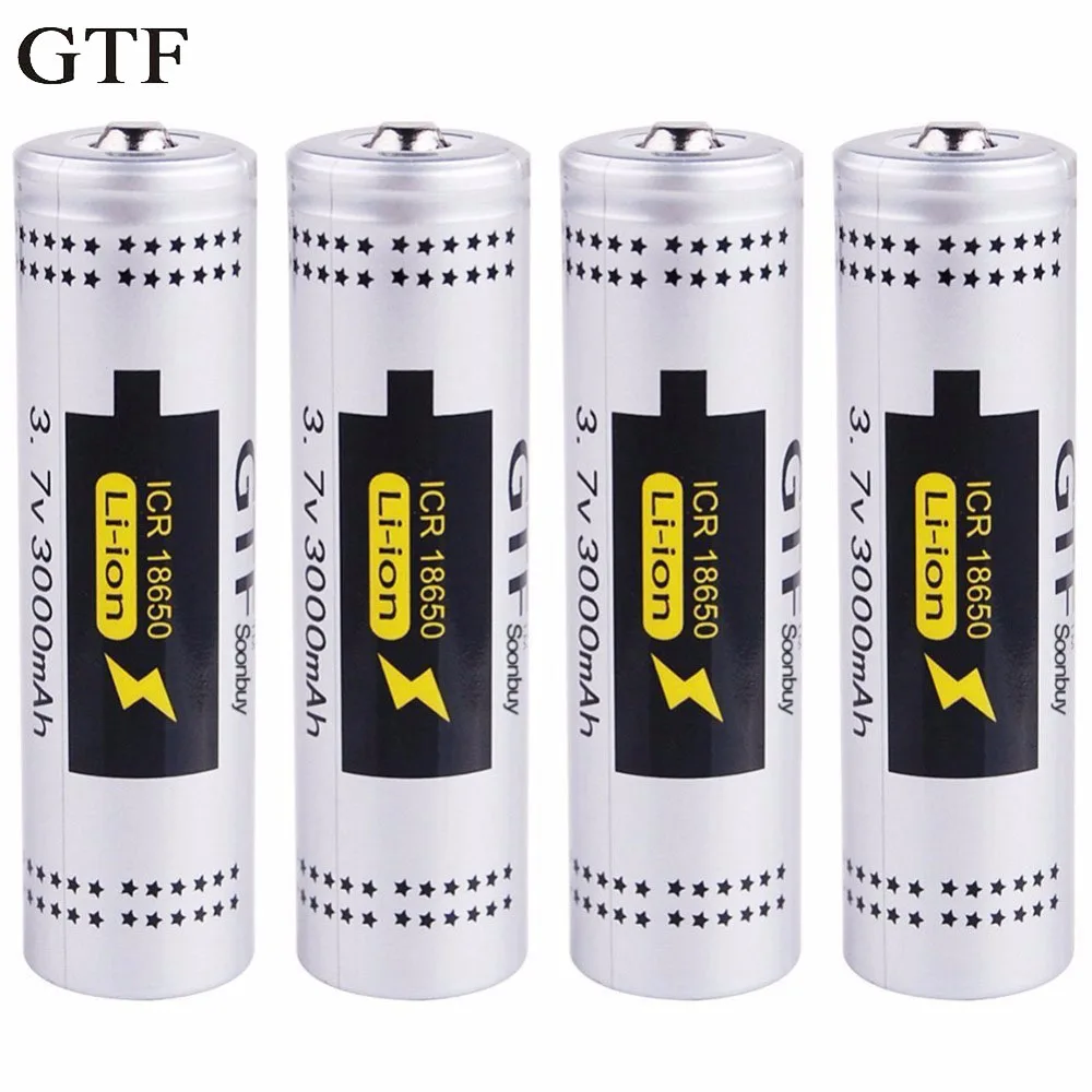 4pcs 18650 battery 3000mah 3 7v rechargeable li on case car aliexpress