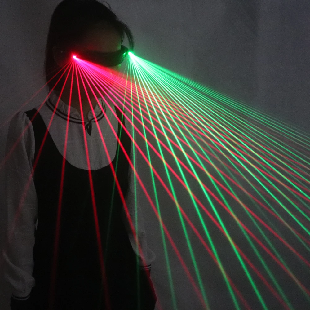

2 in 1 Multi-line RGB Laser Glasses Sunglasses Goggles With Green Red Blue For LED luminous Costumes Show