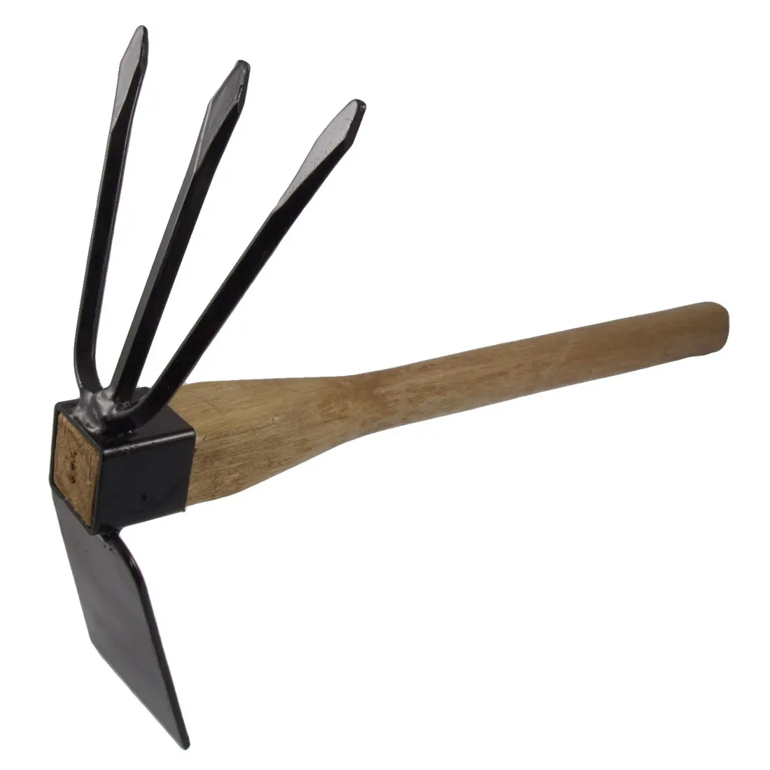 

2 in 1 Cultivators Tool Gardening Planting Digging Wood Handle Metal Hoe Rake