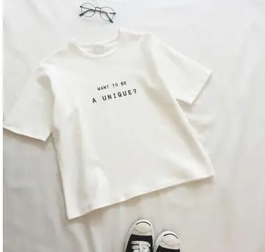

ECTTC Kpop korea TShirt streetwear fashion unisex letter print tee tops woman/man clothing free shipping