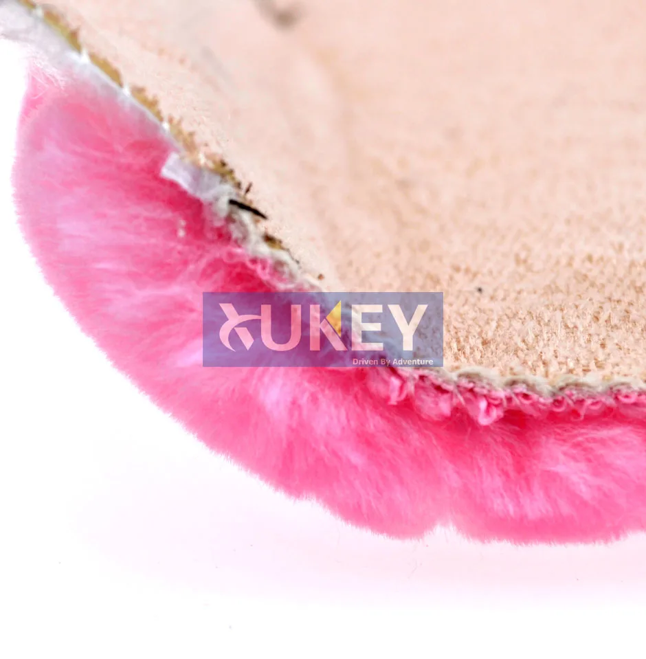 XUKEY Faux Sheepskin Wool Fur Auto Car Seat Belt Shoulder Pads Cover Winter Fluffy Harness Seatbelt Seat Covers Car Styling Pink