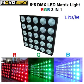Kopen 1 stks 5*5 Led Matrix Licht RGB 3 in 1 Moving Head Licht Dj voor Disco Bar nachtclub Bruiloft Stage Party Decoratie
