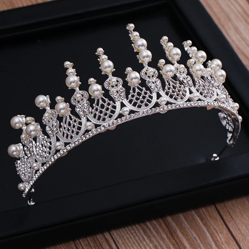 New Jóias acessórios do cabelo do casamento de Cristal Headband Hairbands Simulado Pérola nupcial cabelo videira Coroa Headpiece Noiva Tiara (2)