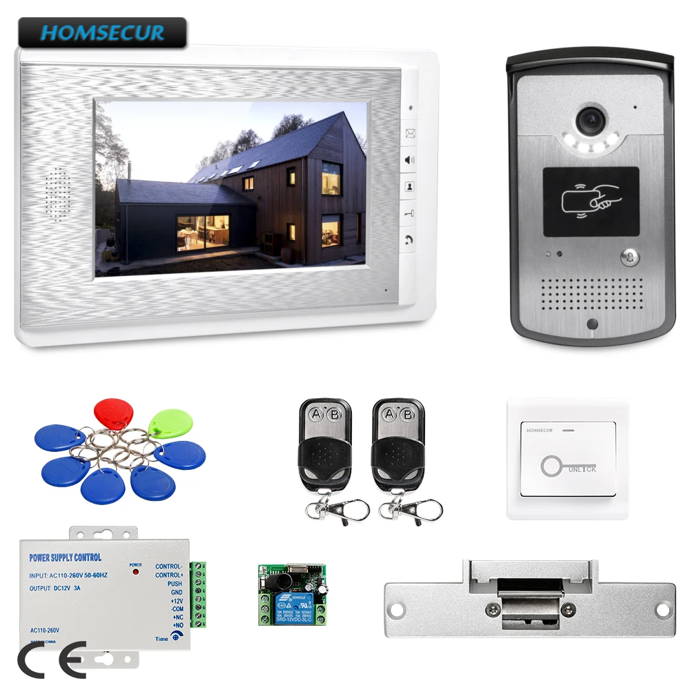 

HOMSECUR 7inch Wired Video Door Entry Security Intercom with Mute Mode for Home Security XC001+XM708-S
