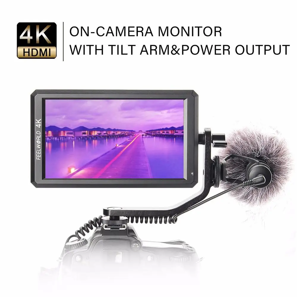 (Можно отправить из ЕС) Feelworld F6 5 7 &quotIPS 4K HDMI камера лучший монитор для камеры Canon Nikon