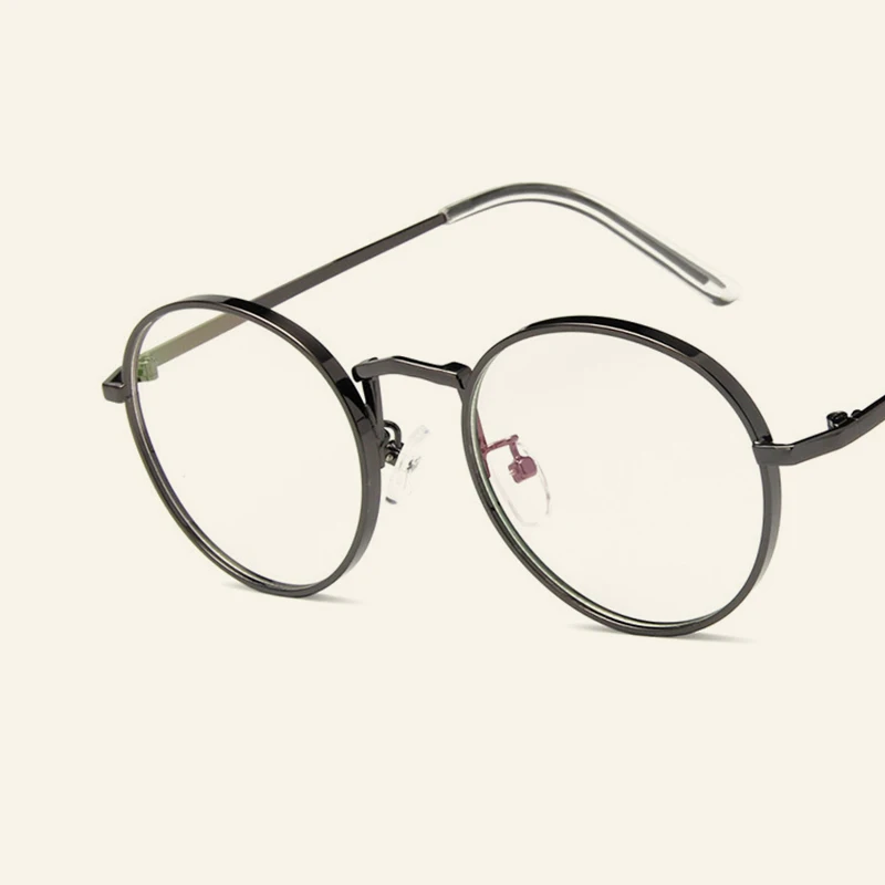 Новые Ретро литературные очки оправа Трендовое металлическое круглое плоское зеркало в раме Мода для мужчин и женщин оснащен оправой для близорукости