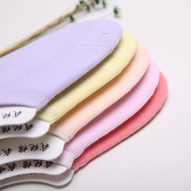

3 pairs New Fashion soft Invisible liner short socks Women student Casual colorful non-slip solid cotton Ankle Sock slippers