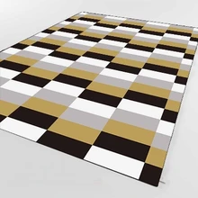 Черный, серый, белый прямоугольник геометрический 3d принт Нескользящая микрофибра Гостиная декоративный современный моющийся коврик