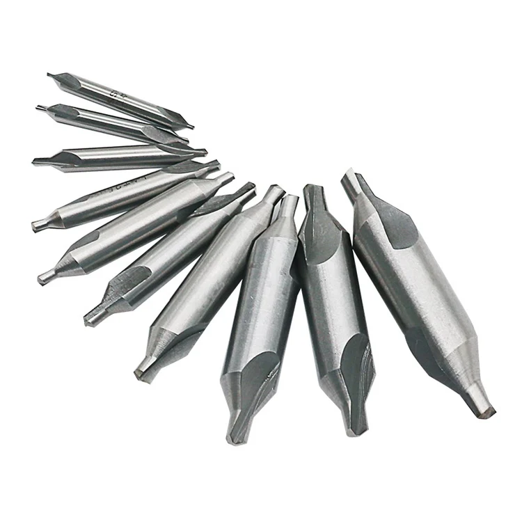 JIGONG 10pcs HSS Combined Center Drills Bit Set Countersinks 60 Degree Angle 1/1.5/2/2.5/3/3.5/4/4.5/5/6mm