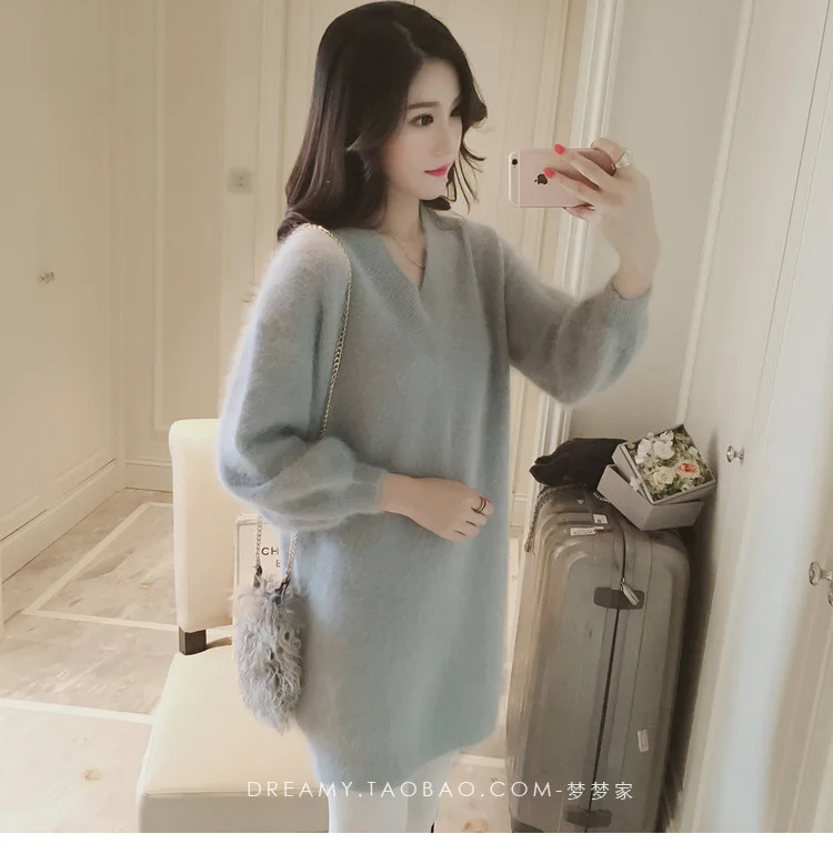 Luxury clothes Sweaters fashion women korean style Dress knitting for womens warm sweaters Shaggy coat Knitted pullover B3963