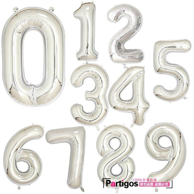 16 32 40 Inch Pink and Blue Rose Gold Numbers Digital Balloons Foil Helium Balloon Birthday Wedding Party Decor Globos