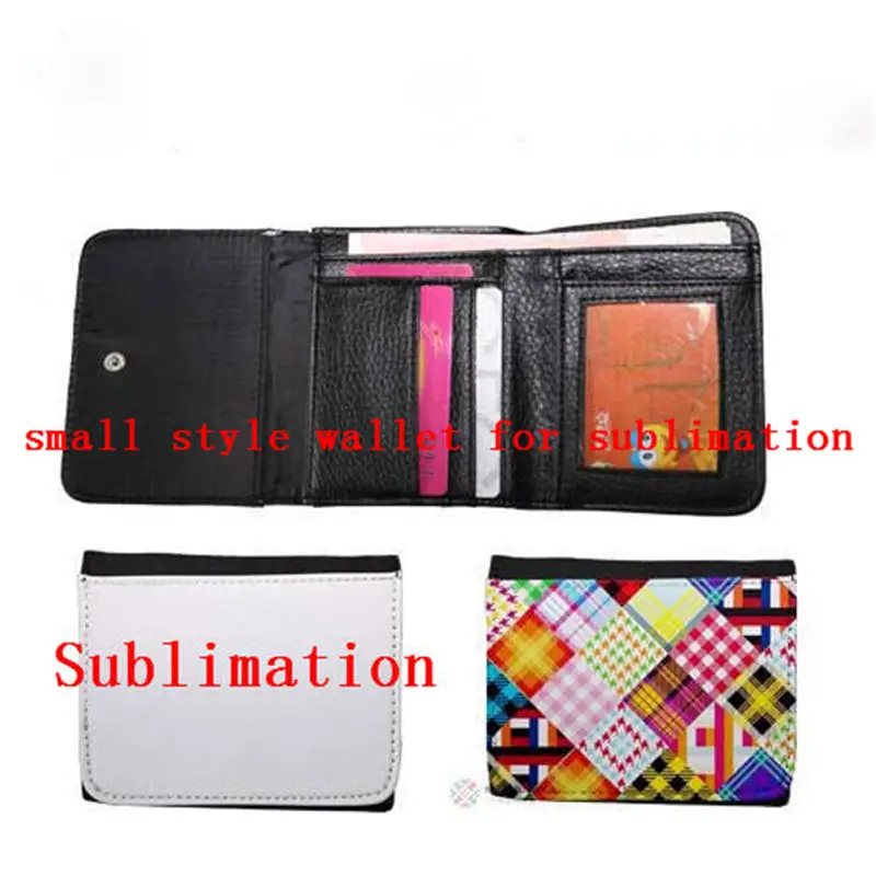 wallet for sublimation small style black wallet thermal transfer printing blank purse consumables Creative DIY material wholesal