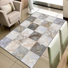 Серый Мраморный коричневый квадратный абстрактный дизайн 3d принт Нескользящая микрофибра Гостиная декоративный современный моющийся коврик