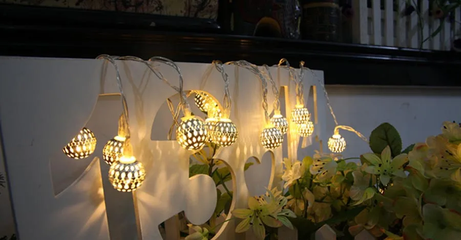 1-10m Iron Ball LED String Light Christmas Wedding Holiday Decoration String Fairy Light Indoor Outdoor Battery Sting Lamps (2)