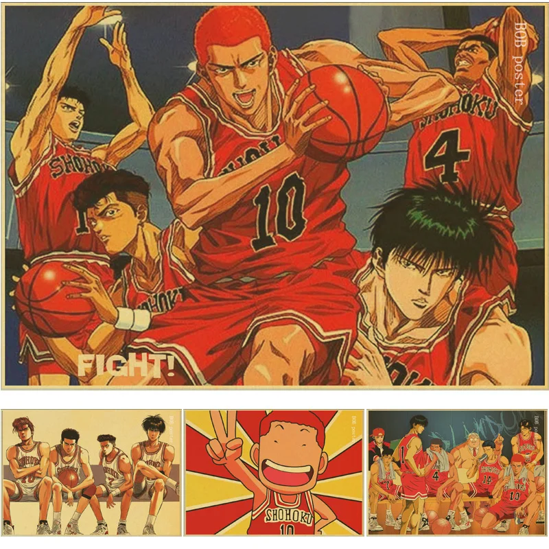 Классический Аниме фотообои SLAM DUNK винтажный плакат художественный Настенный