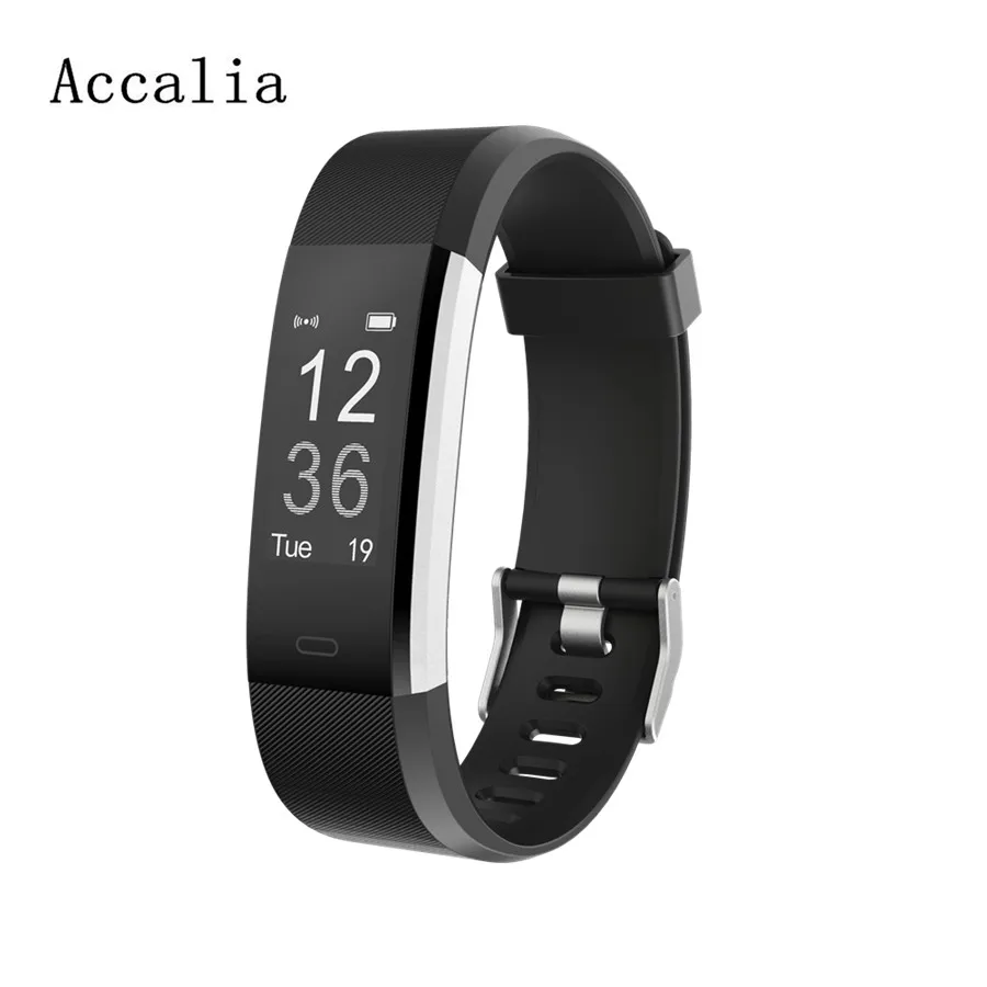 Accalia ID115plusHR smart wristband waterproof exercise multiple sports modes track soft&light for man&woman support andriod&ios