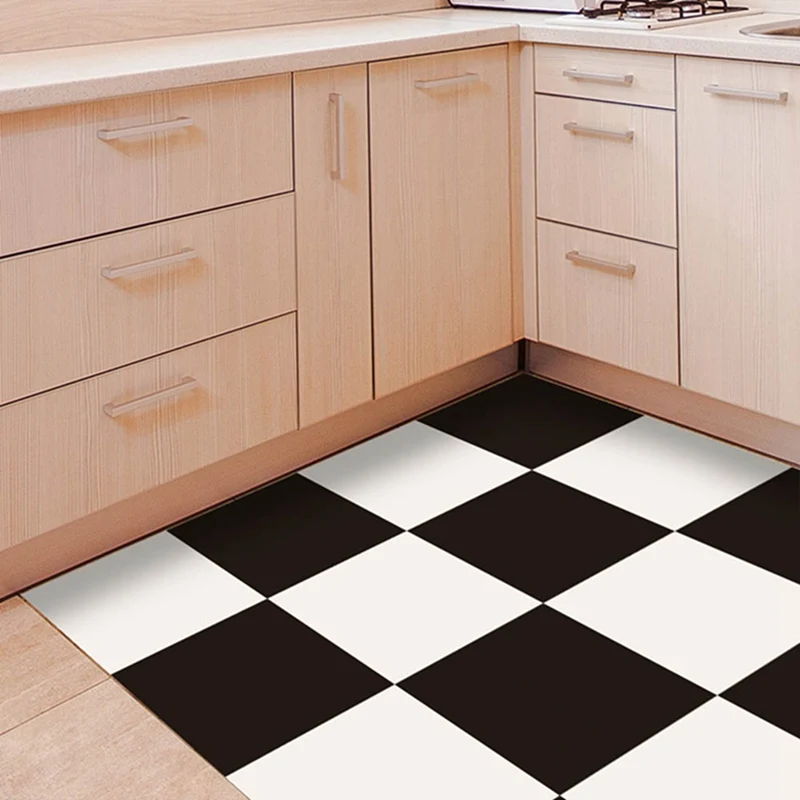 4Pcs/Set DIY White And Black Floor Stickers Geometry Wall Sticker