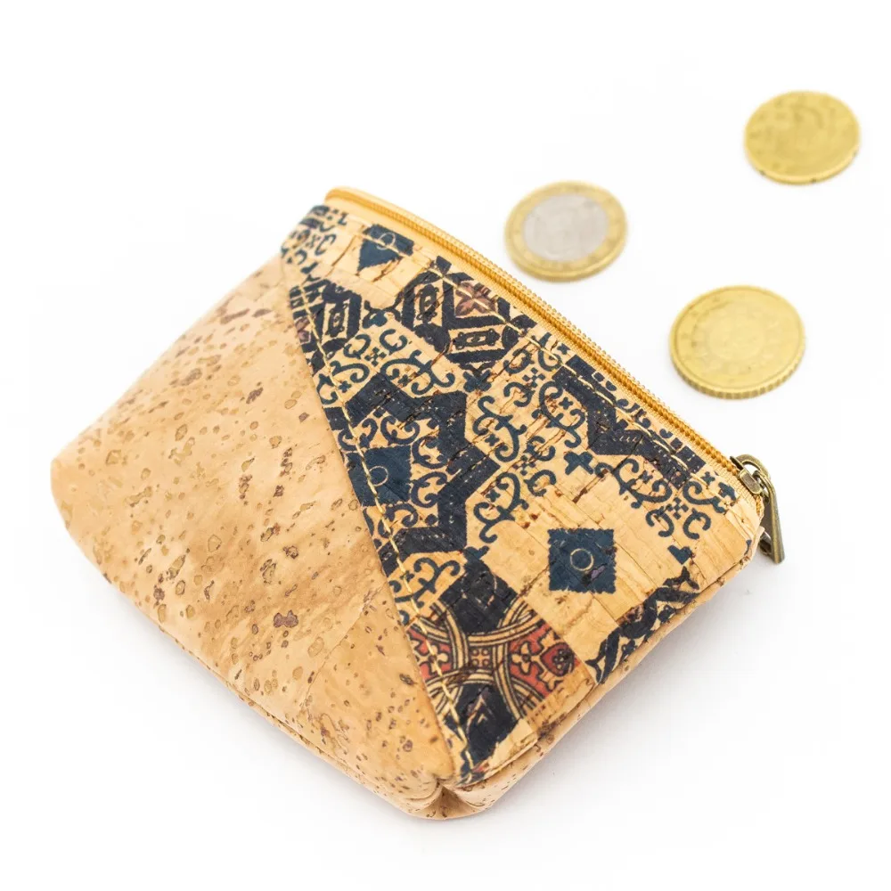 Из португальский натуральная пробковая Сумочка с цветочной монетница ручной работы сумка для монет веганский пробковый кошелек Деревянный винтажный BAG-277-JKLSNOQMPR