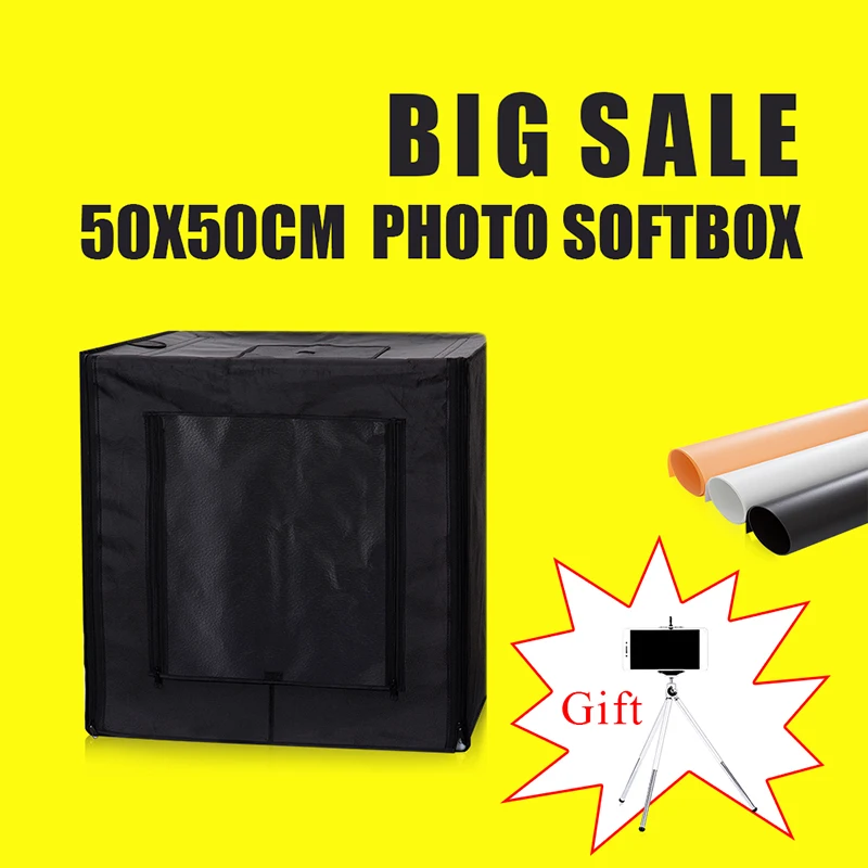 

50X50X50CM Photo Sudio Soft Box Soft Box Fotografia Photo Box Lightbox Studio kits With Free Gift AC Adaper+Carry Bag