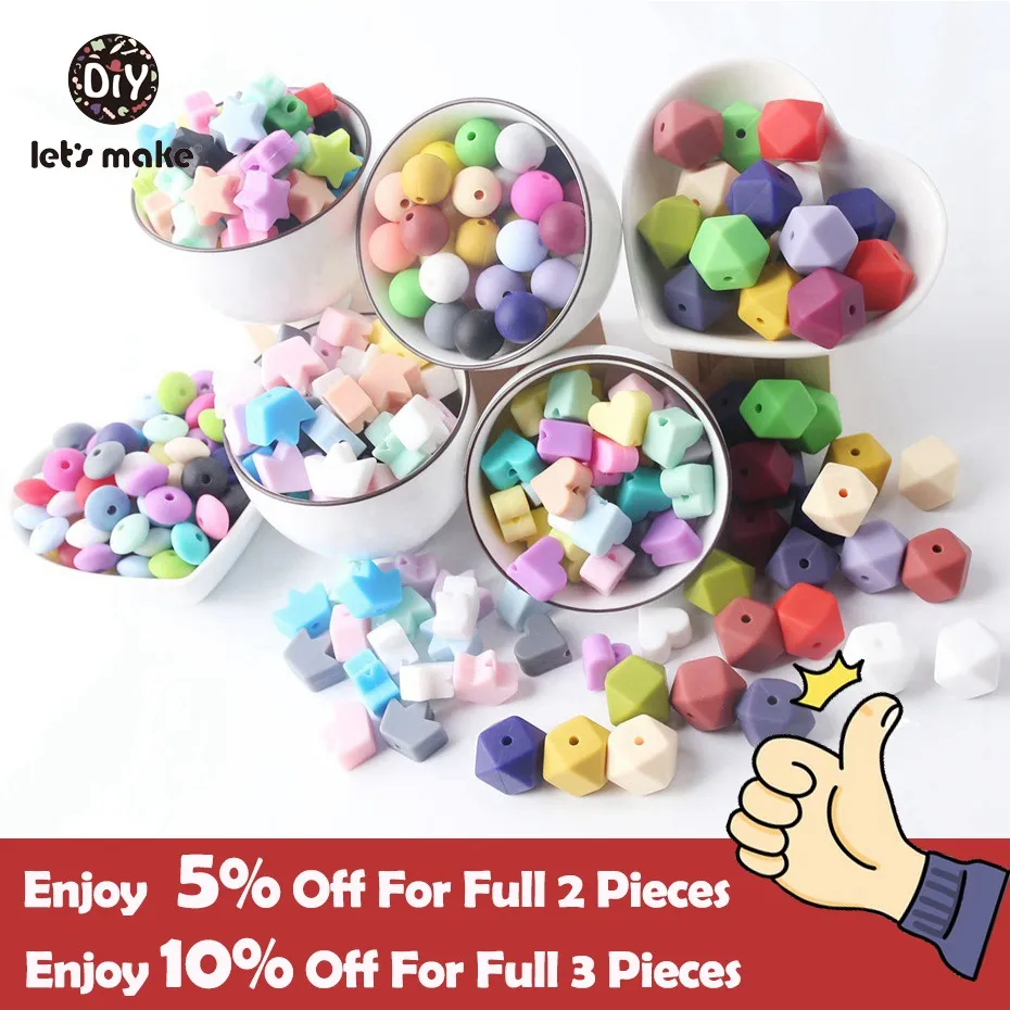 

Silicone Beads BPA Free Silicone Teether Beads14mm Baby Teething Jewelry Making Beads DIY Teether Beads Baby Products Let's Make