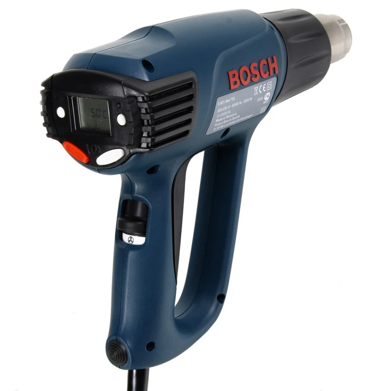 Фен технический Bosch GHG 660 LCD (708,703) (мощность 2300 Вт, 4 режима работы, поток 250-500 л/мин, 50-660 °С, кейс в комплекте)