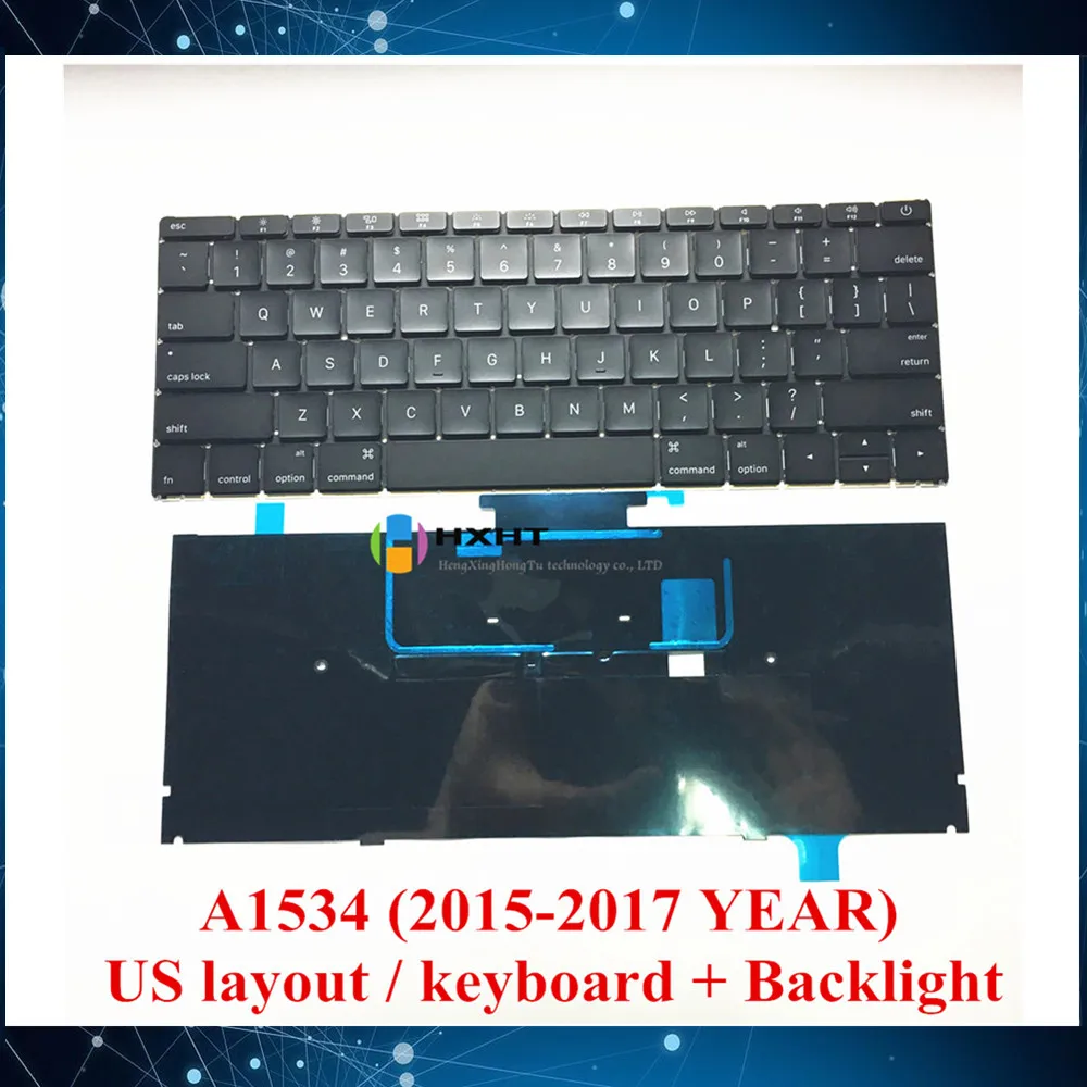 

original For Macbook Pro Retina 12" A1534 US keyboard USA layout with backlight EMC 2746 EMC 2991 EMC 3099 2105 2016 2017 Year