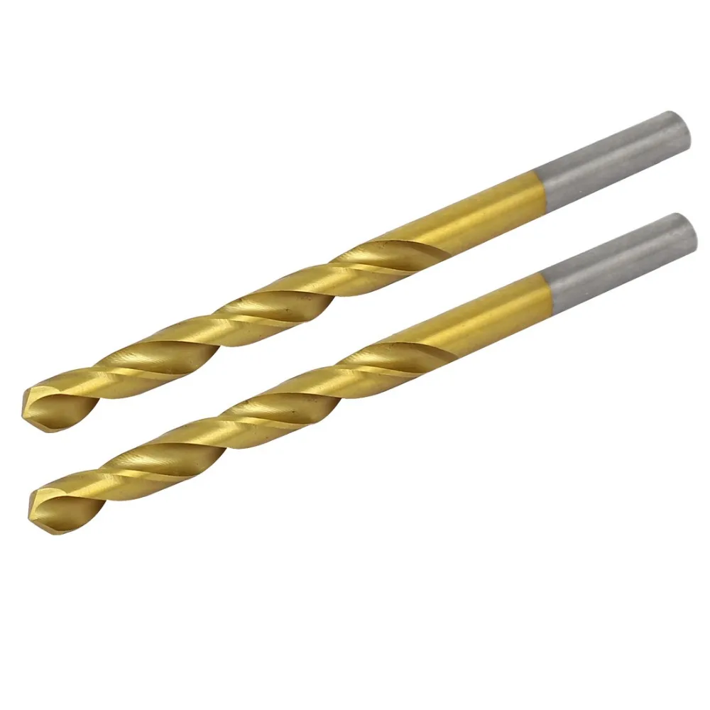 

2PCS Twist Drill Bits 5.9mm Drilling Dia 92mm Length Titanium Plated Straight Shank Twist Drill Bit For Steel Stainless Steel