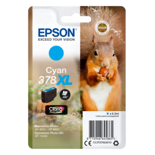 Epson Singlepack Cyan 378XL Claria Photo HD чернила оригинал голубой Expression XP 8500 1500|Чип для картриджа|