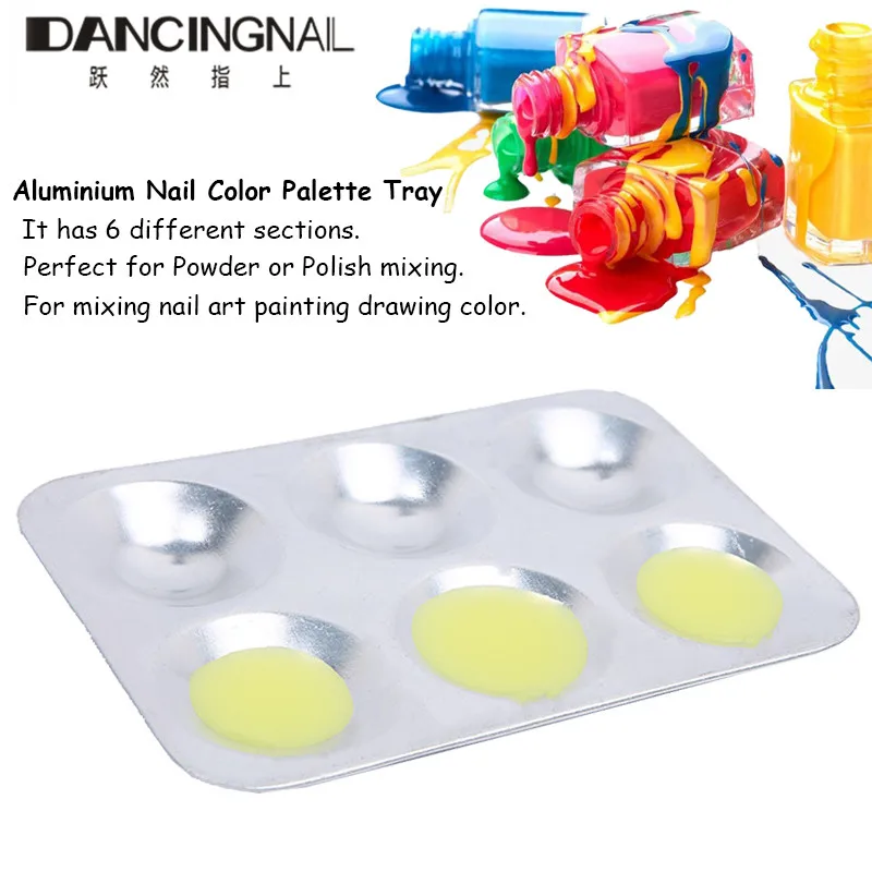 Aluminium Nail Art Color Palette Tray Mixing Acrylic Gel Polish