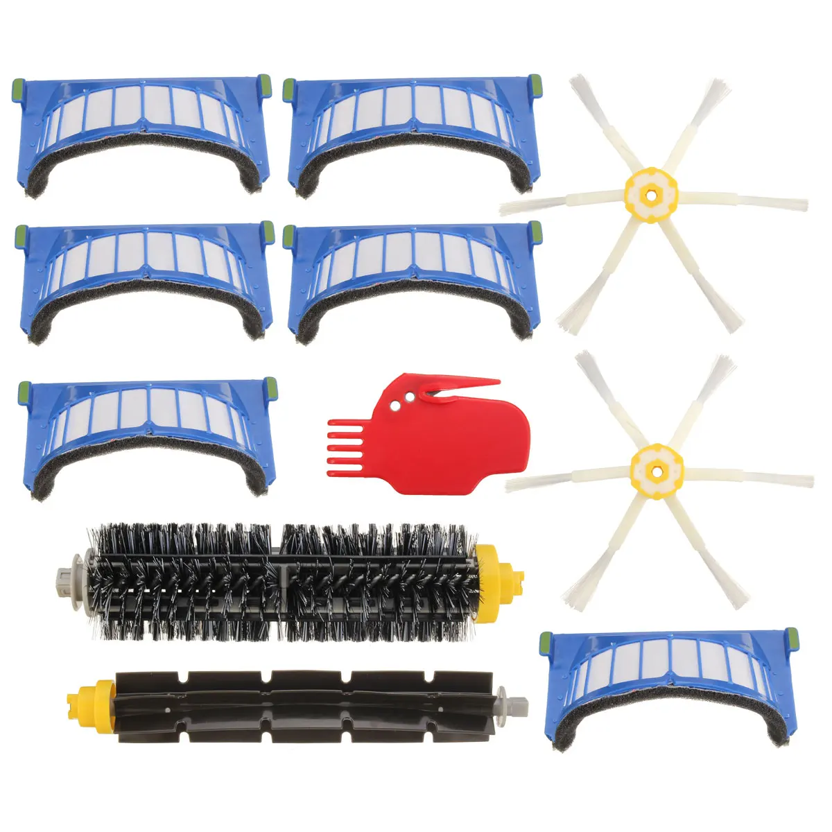 

New 11Pcs Replacement Hepa Filter And Side Brush Bristle Flexible Beater Combo Kit For i Robot R oomba 600 Series Cleaning Tools