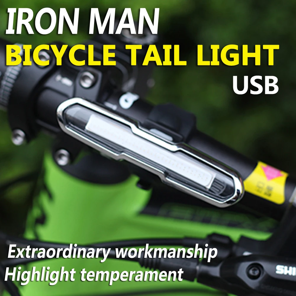 

Bicycle Tail Light USB Rechargeable Mountain Bike LED Taillight Safety Warning Bicycle Rear Lamp Night Cycling MTB Accessories
