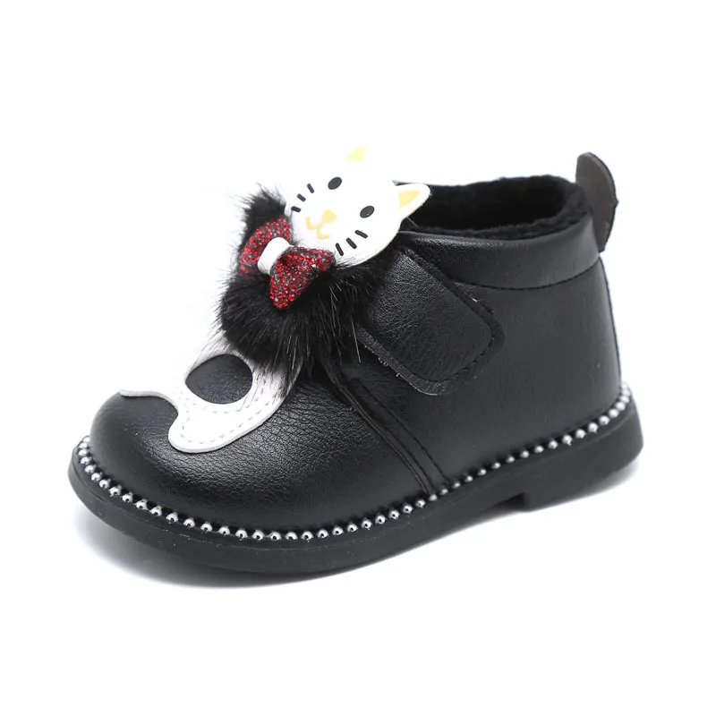 

KINE PANDA Warm Toddler Baby Girl Boots with Plush Hello Kitty Girls Boots Winter Little Kids Shoes Soft Anti-slide 0-30M
