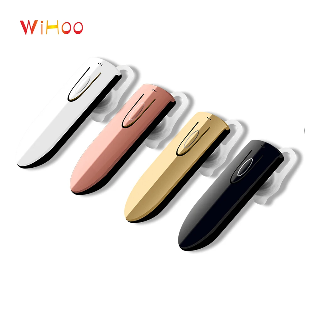 

WiHoo Wireless Mini Bluetooth Earphone Stereo Single Headset With Mic Hands Free Earbuds For iPhone Phone