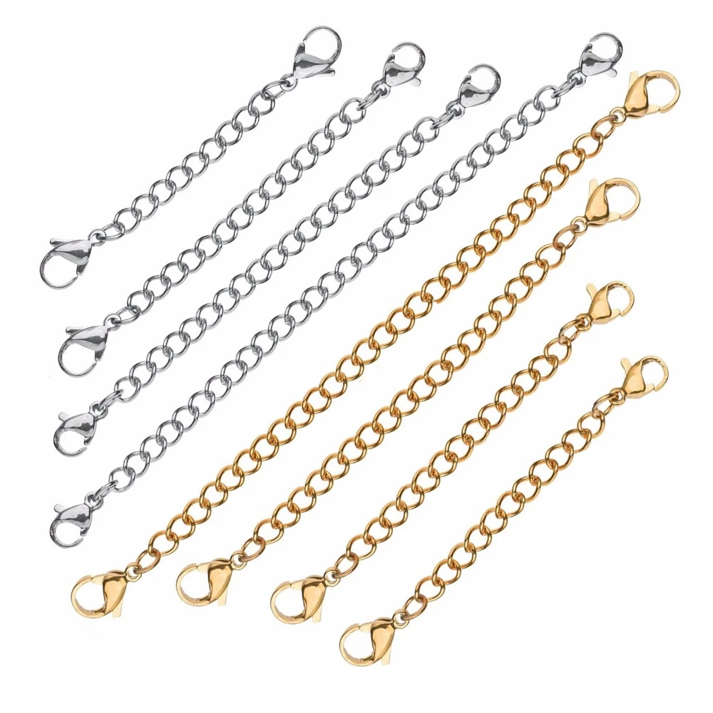 20 Pcs Extender 316l Stainless Steel Bracelet Necklace Extender Chains
